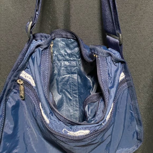 Vintage 90s LeSportsac Navy Crossbody Purse Lightweight - Picture 3 of 12